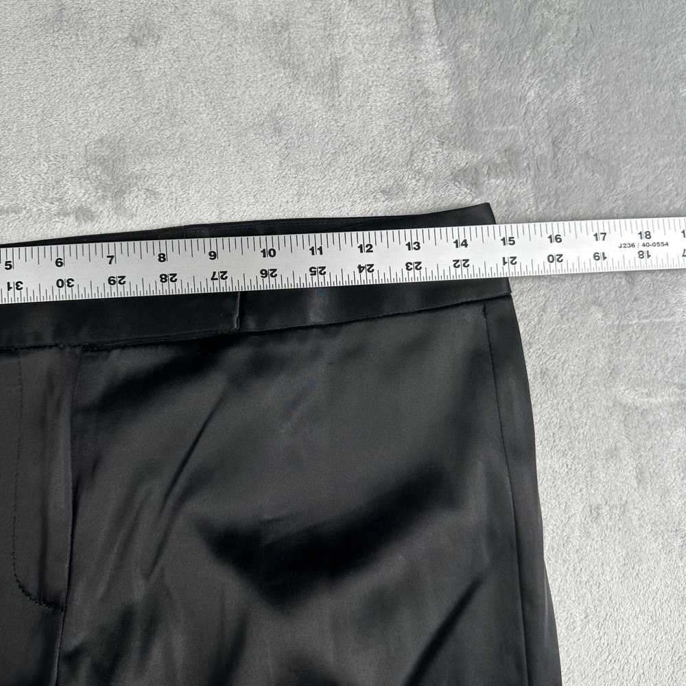 Antonio Melani Trousers Women 4 Black Satin Wide Leg Dress Pants Quiet Luxury - Picture 4 of 6